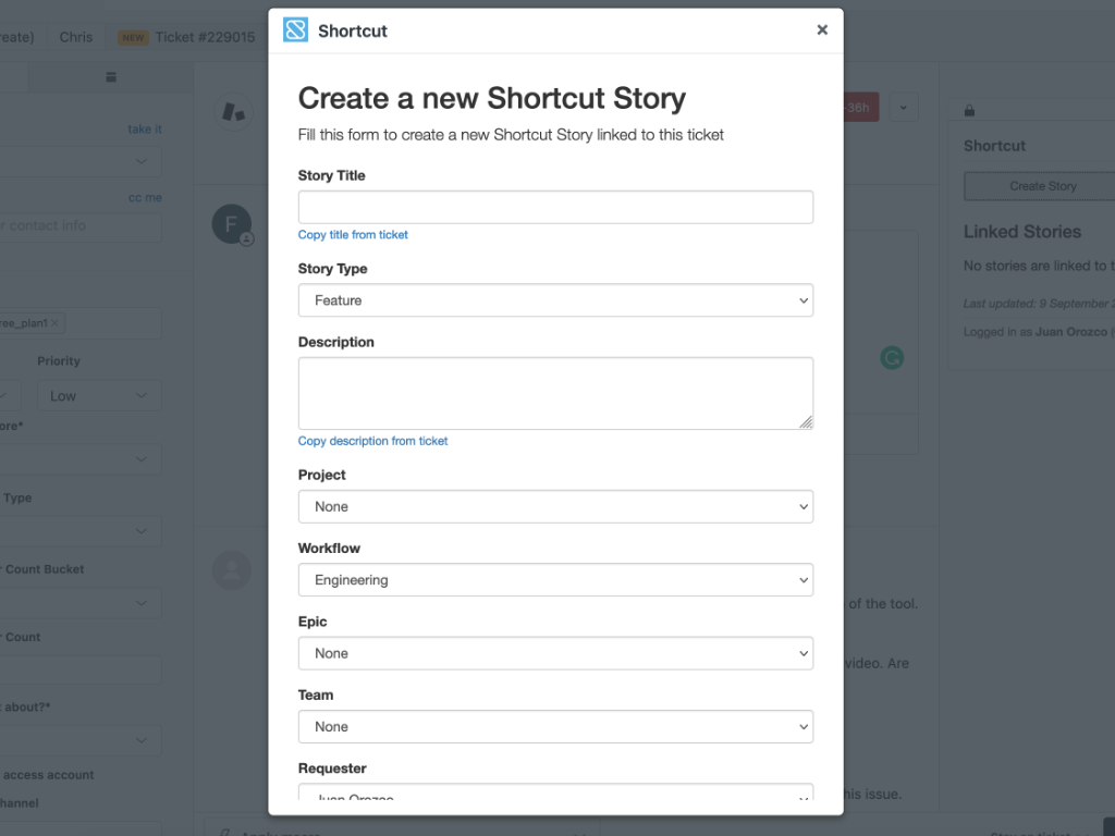 Shortcut App Integration with Zendesk Support